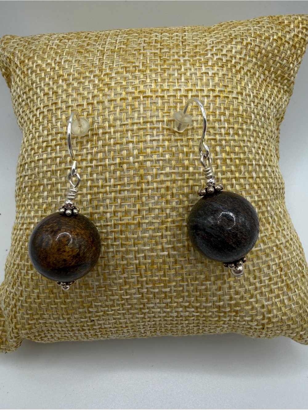 Handmade Brown and Dark Brown Stone Drop Earrings - Women Jewelry